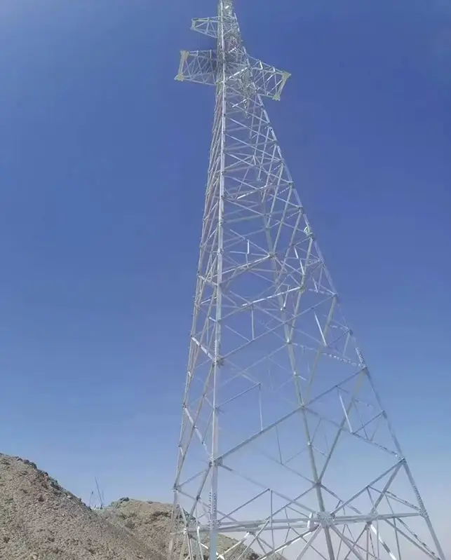 Galvanized power transmission tower