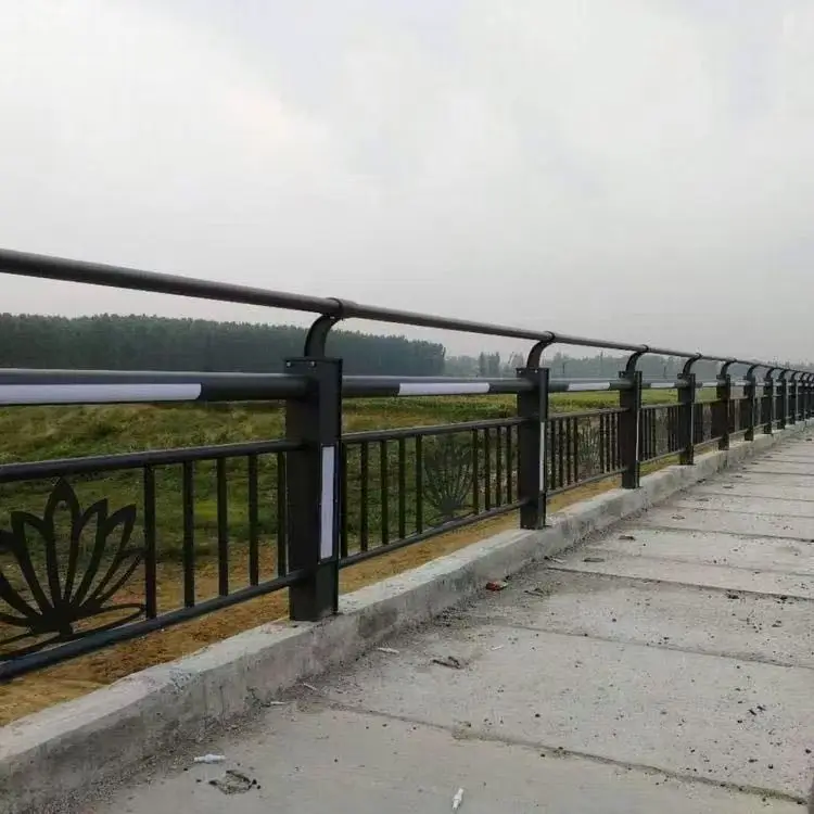 Black bridge safety railing