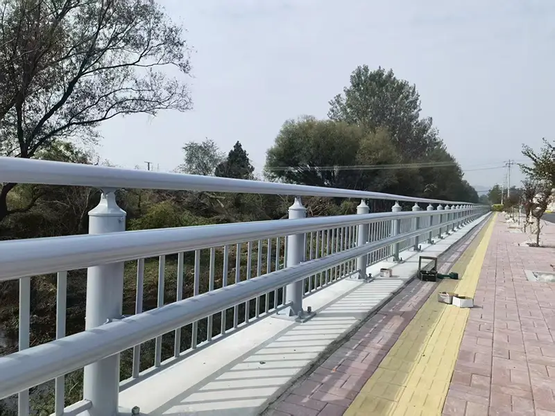 White riverside city railing