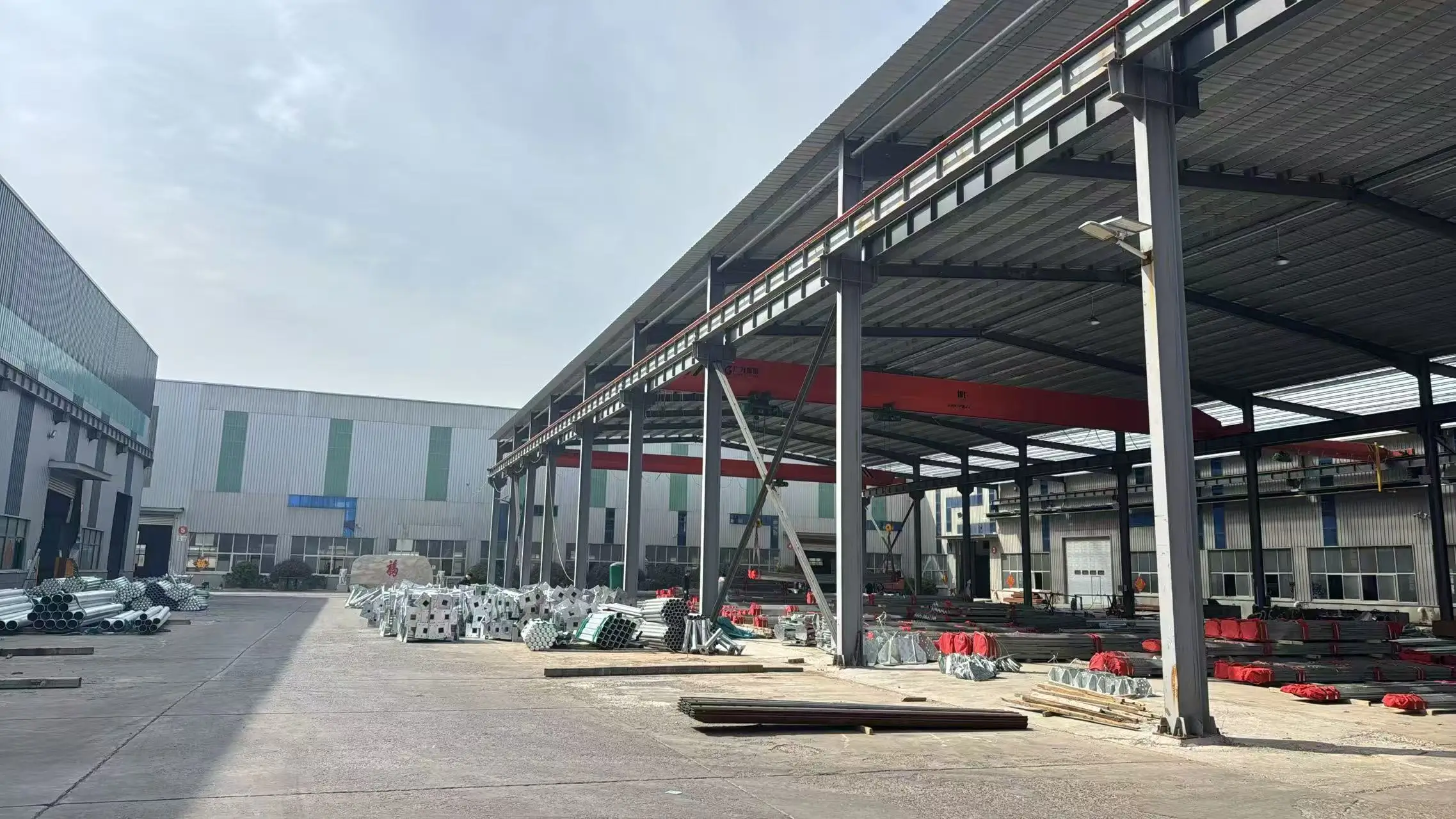 Factory workshop for highway guardrail project supply