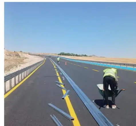 Roadside guardrail installation project