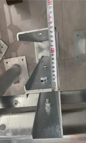 Dimensional inspection of galvanized guardrail accessory